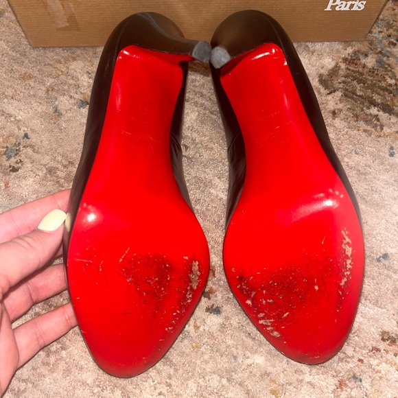 Christian Louboutin Very Prive 120 KID Black/Red Heels - Picture 6 of 13